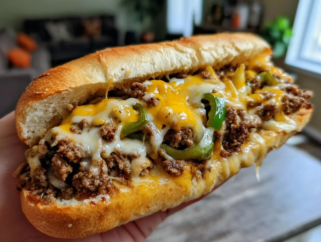 Juicy Ground Beef Philly Cheesesteaks Ready in 30 Minutes