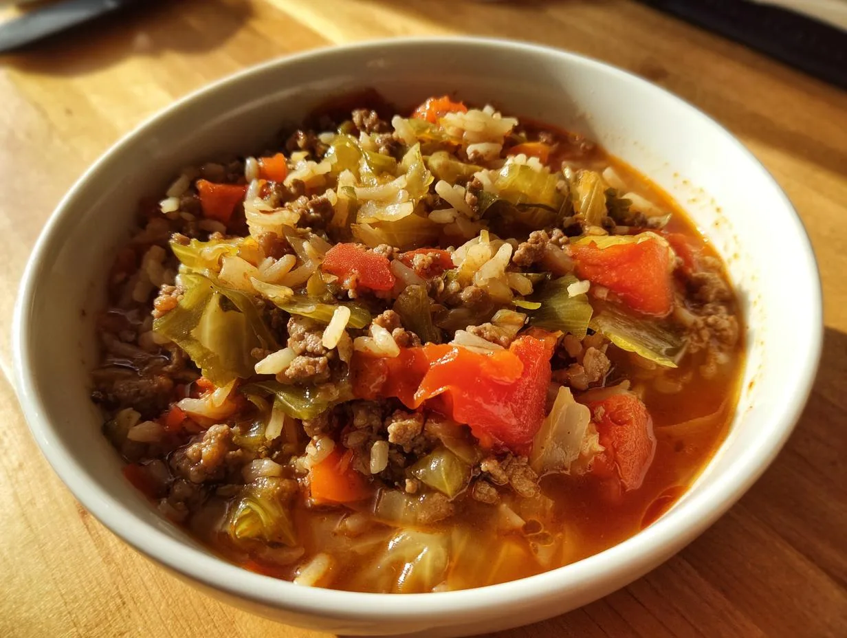 Hearty Hamburger Cabbage Soup Recipe in Just 40 Minutes