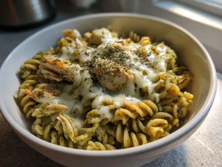 Slow Cooker Pesto Chicken Pasta