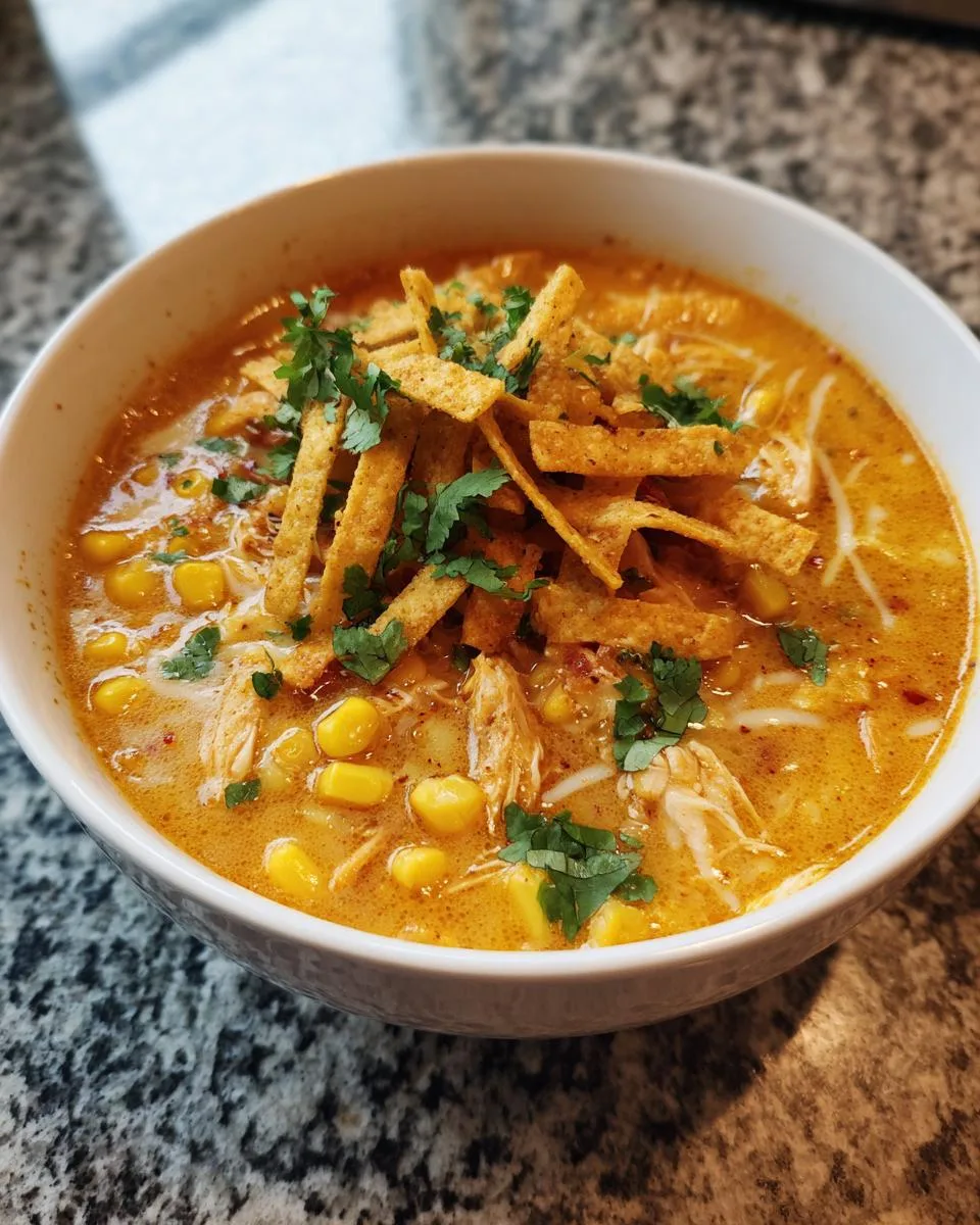 Southwestern Chicken Tortilla soup - detail 3