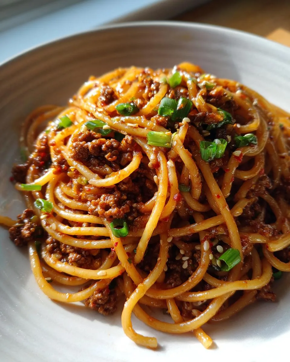 Asian Style Ground Beef Spaghetti - detail 4