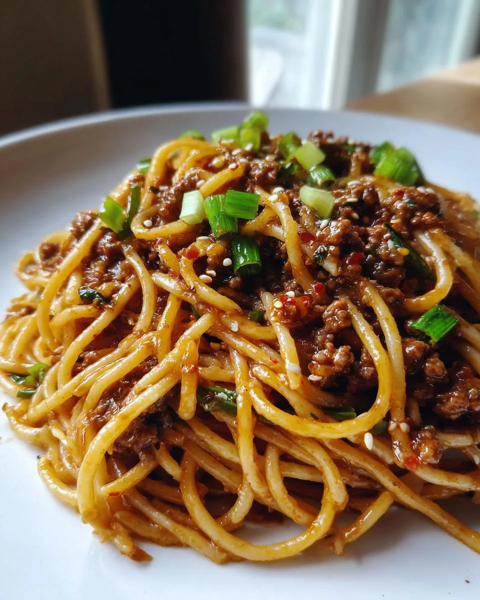Asian Style Ground Beef Spaghetti - detail 5