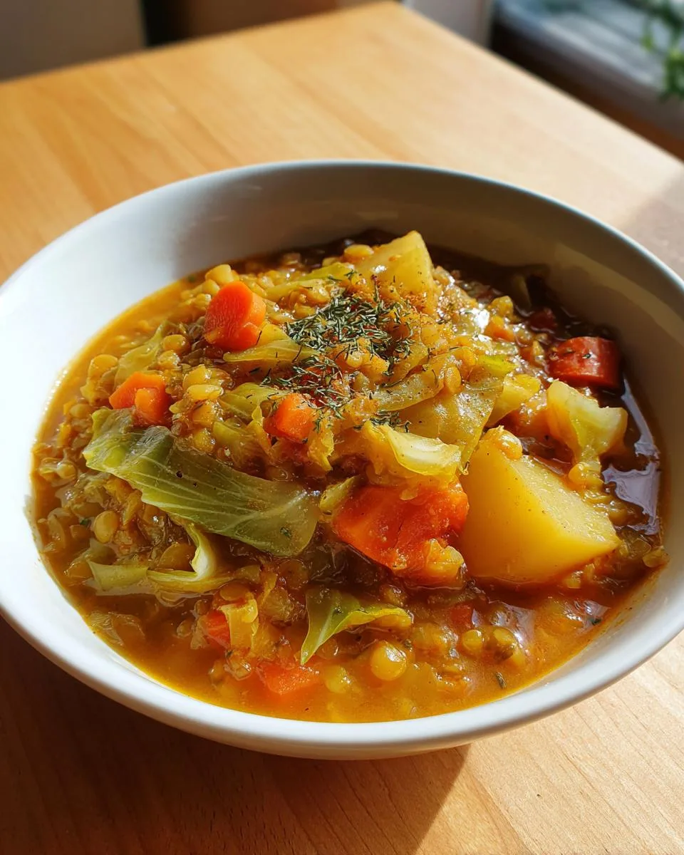 Cabbage Lentil Soup - detail 3