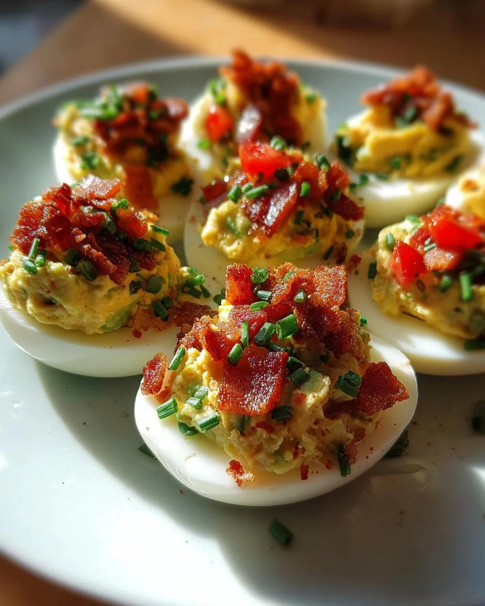 Deviled Eggs With Avocado And Chives - detail 4