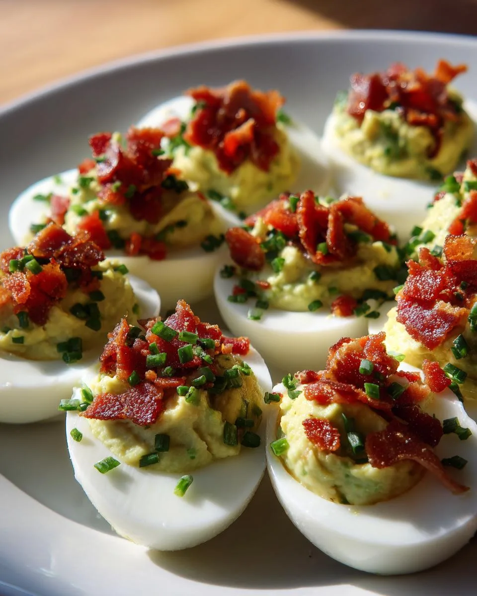 Deviled Eggs With Avocado And Chives - detail 5