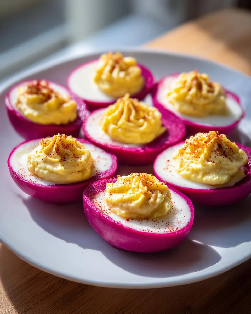 Deviled Eggs With Beet Juice - detail 3