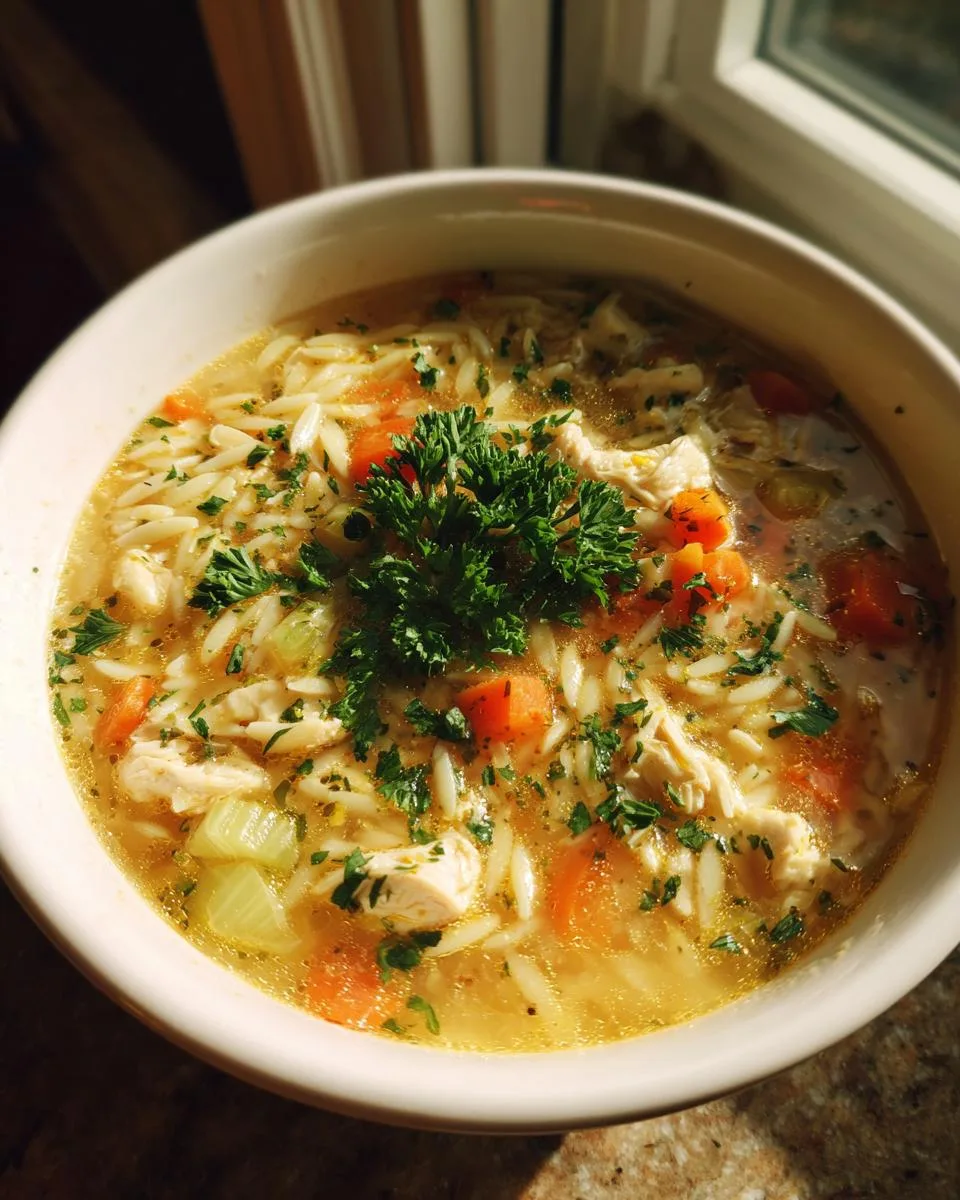 Lemon Chicken Orzo Soup - detail 3