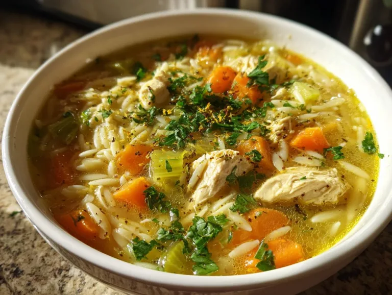 Lemon Chicken Orzo Soup