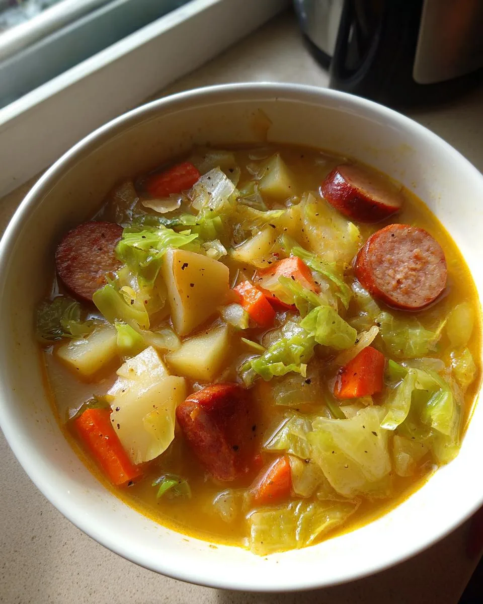 Potato Cabbage Sausage Soup - detail 2