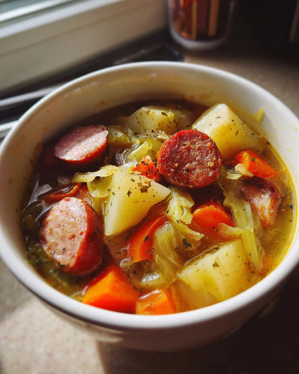 Potato Cabbage Sausage Soup - detail 3