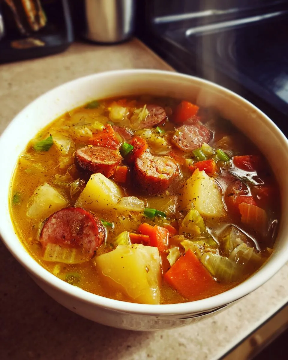 Potato Cabbage Sausage Soup - detail 4