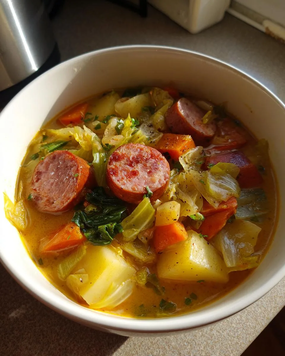 Potato Cabbage Sausage Soup - detail 5