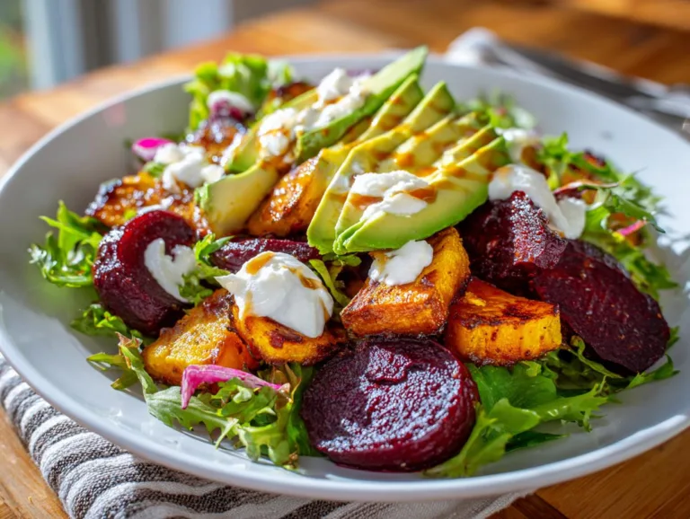 Roasted Beet Sweet Potato Avocado