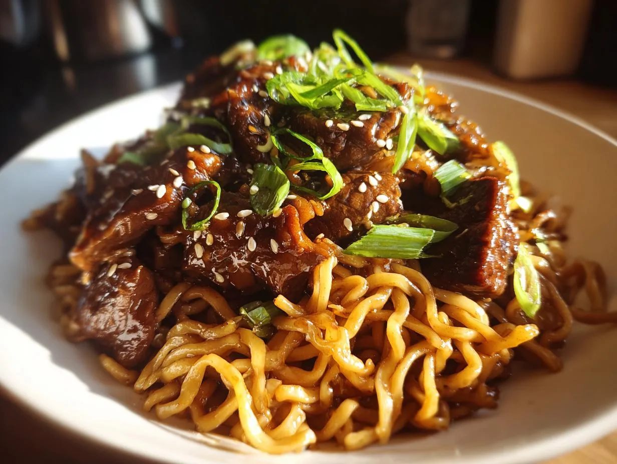 Irresistible Sticky Beef Noodles Ready in 30 Minutes