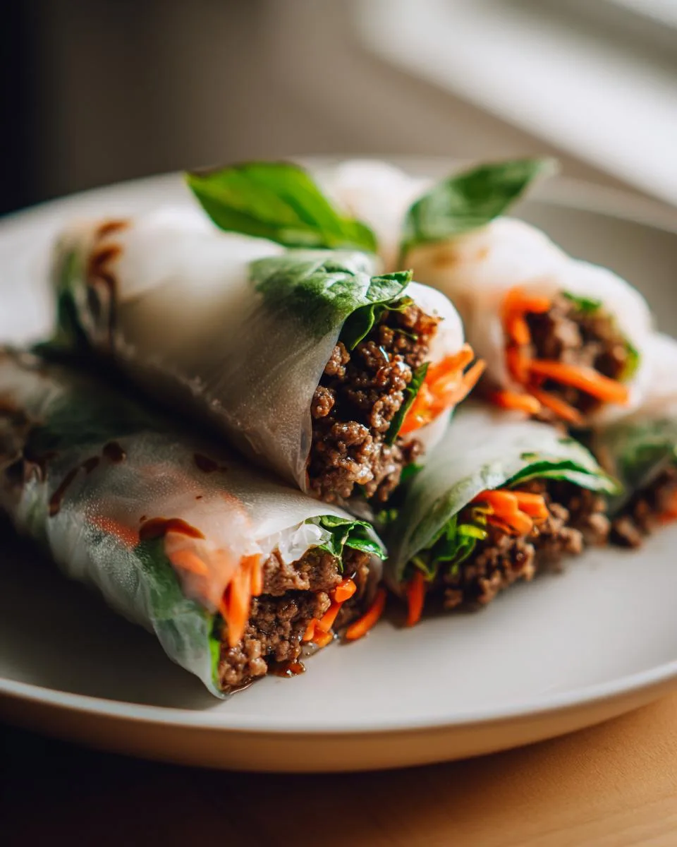 Thai Fresh Basil Beef Rolls - detail 3