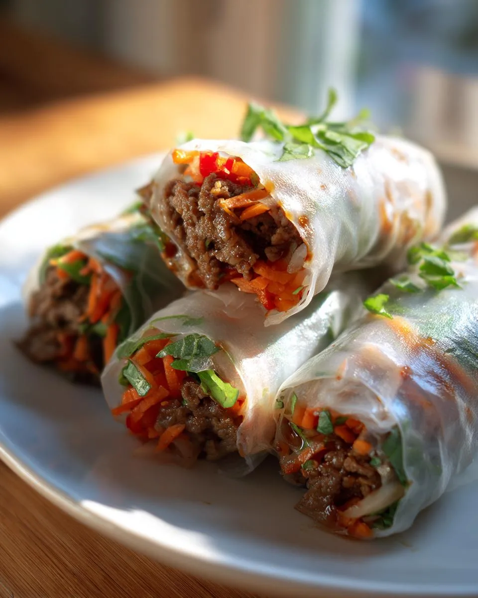 Thai Fresh Basil Beef Rolls - detail 4