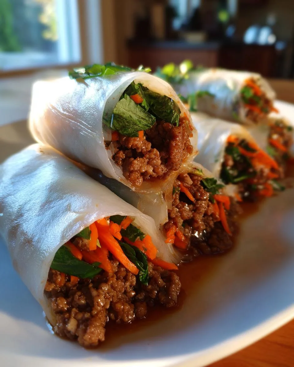 Thai Fresh Basil Beef Rolls - detail 5