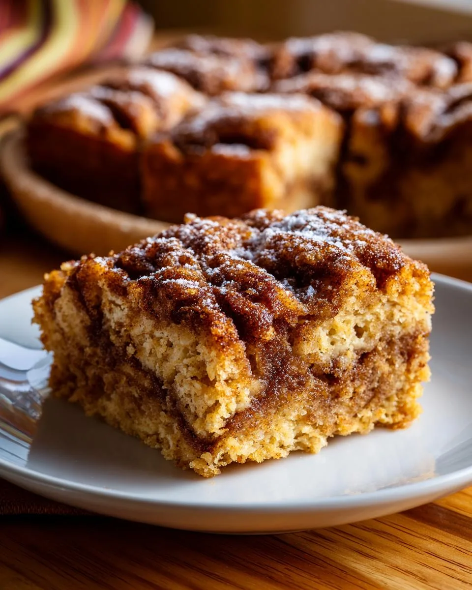 cinnamon roll baked oatmeal square - detail 3