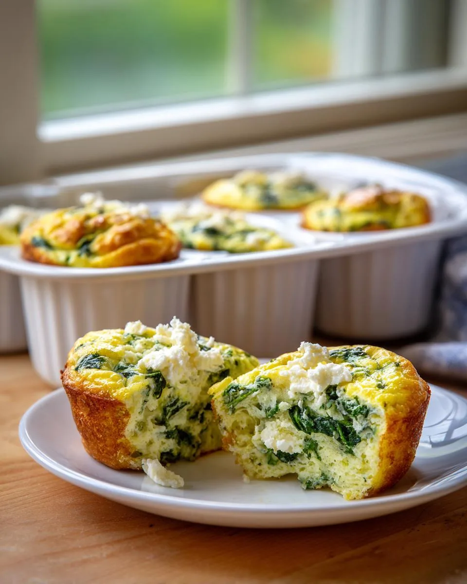 eggs spinach feta muffins - detail 3