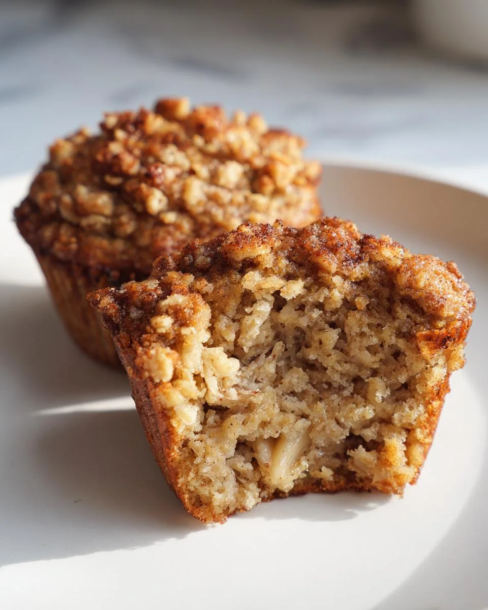 healthy banana oatmeal muffins - detail 3