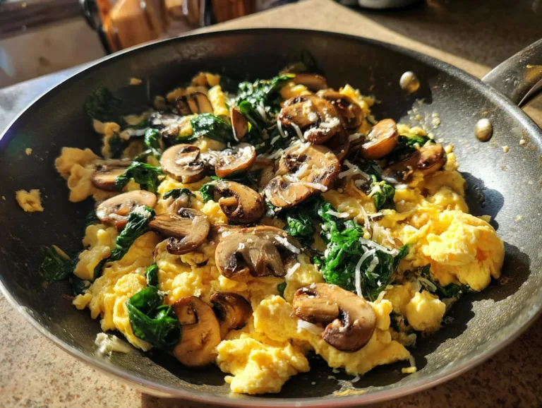 mushroom spinach scrambled eggs