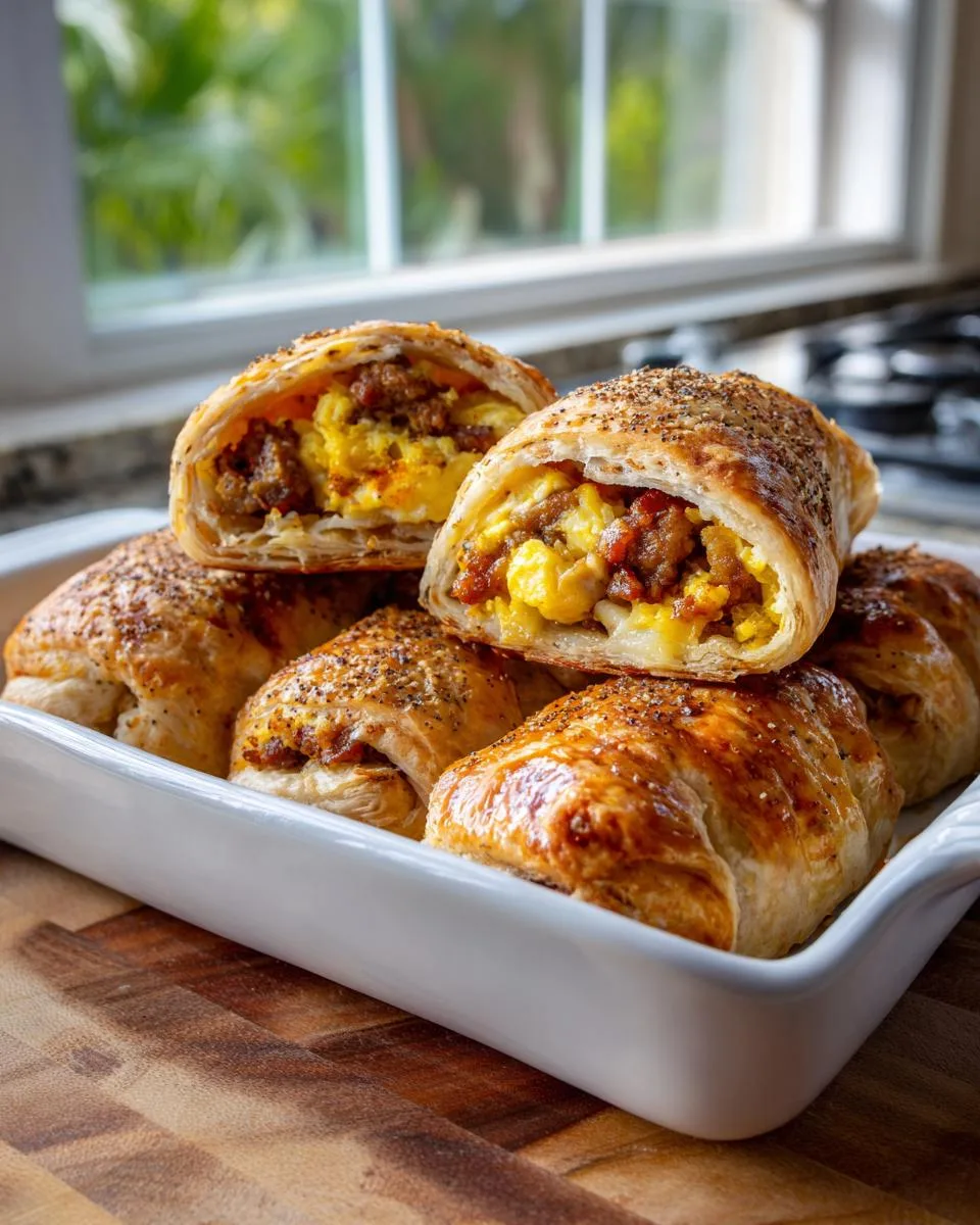 sausage egg breakfast roll-ups - detail 4