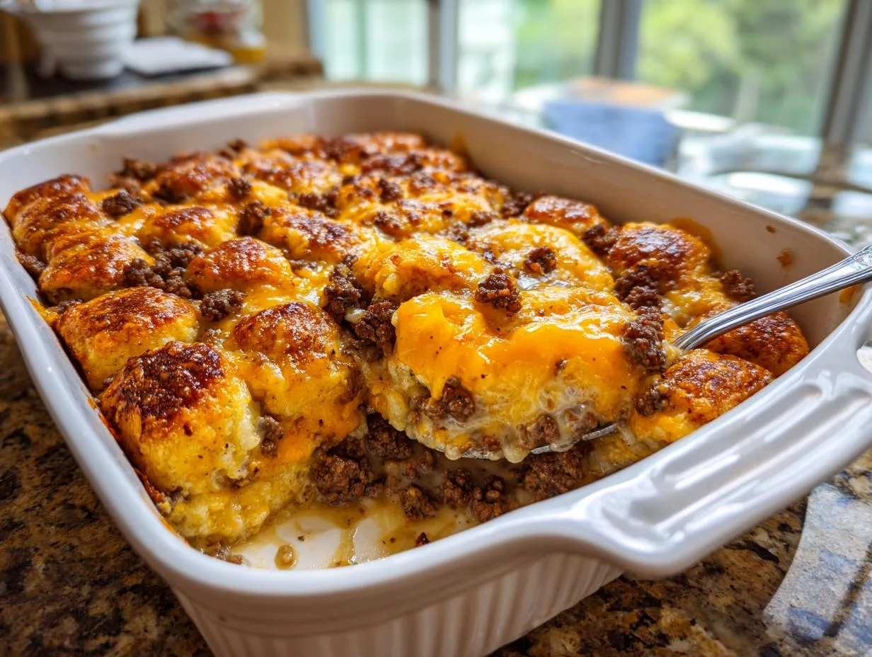 Hearty Biscuits and Gravy Breakfast Casserole in Just 5 Steps