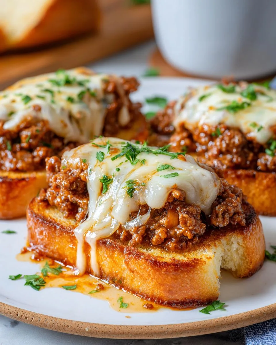 Cheesy Sloppy Joe Toasts - detail 3