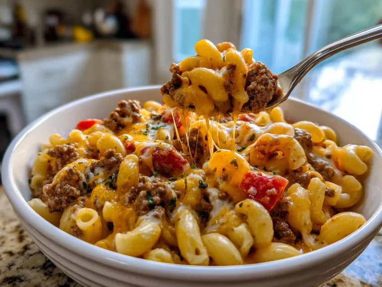 Creamy Rotel Pasta Ground Beef