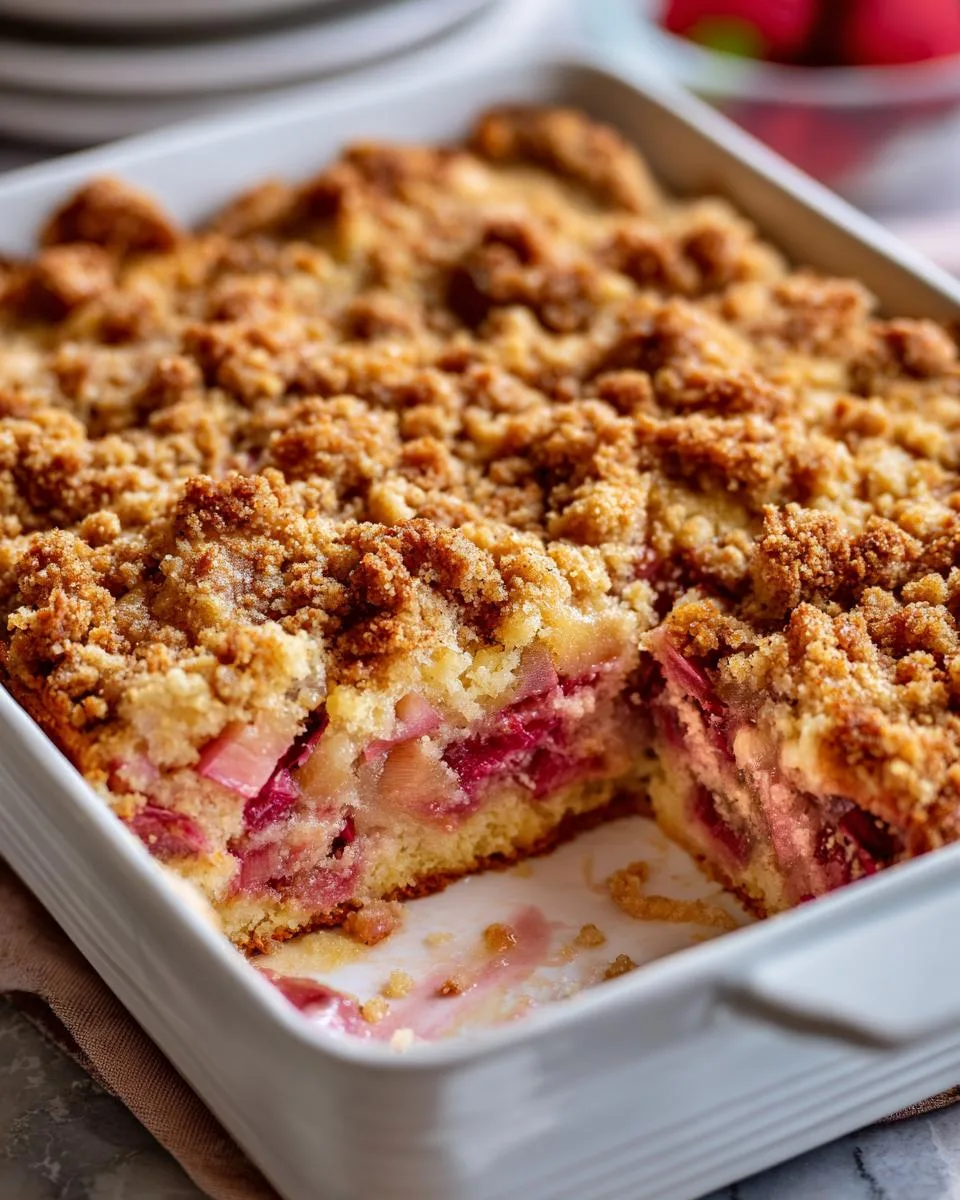 Easy Moist Rhubarb Cake Recipe - detail 4
