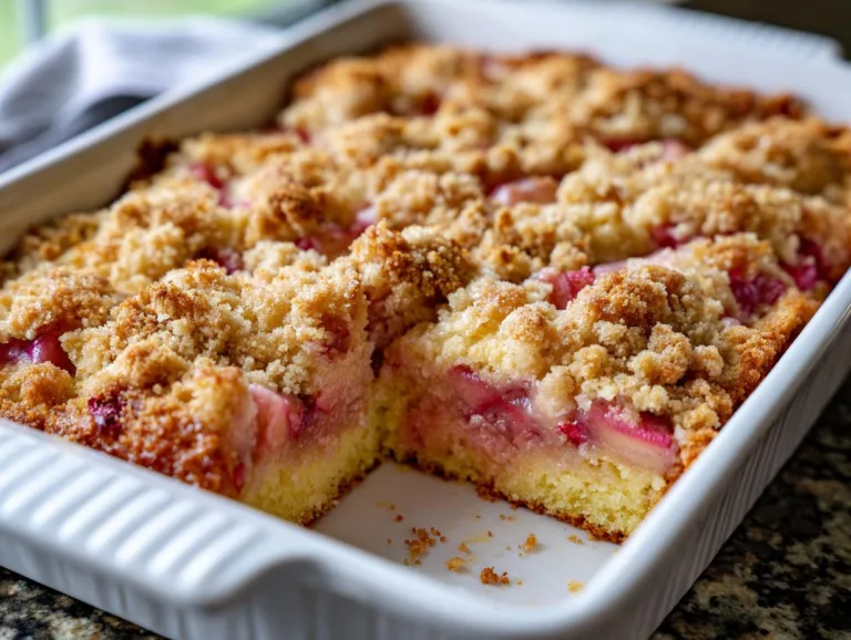 Easy Moist Rhubarb Cake Recipe