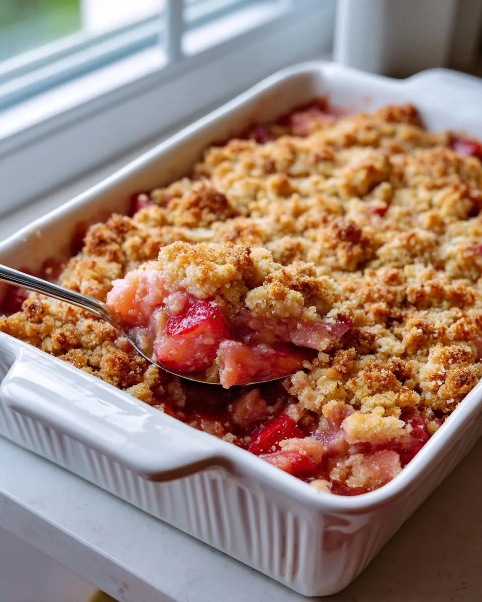 Easy Strawberry Rhubarb Crisp Recipe - detail 3