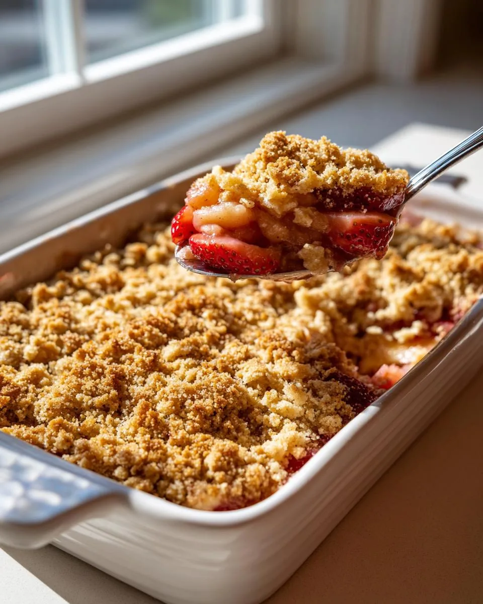 Easy Strawberry Rhubarb Crisp Recipe - detail 4