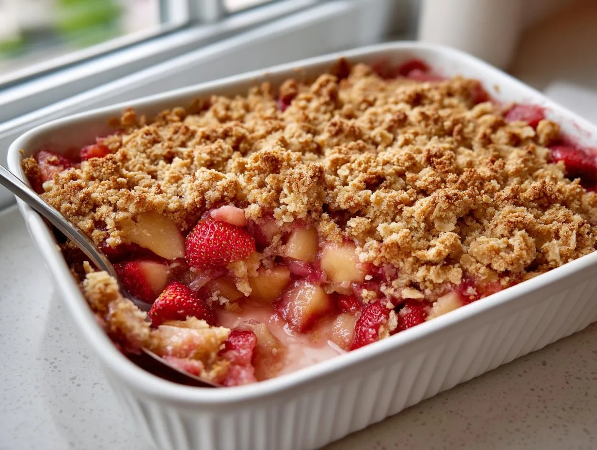 Irresistible Easy Strawberry Rhubarb Crisp Recipe in Just 15 Minutes