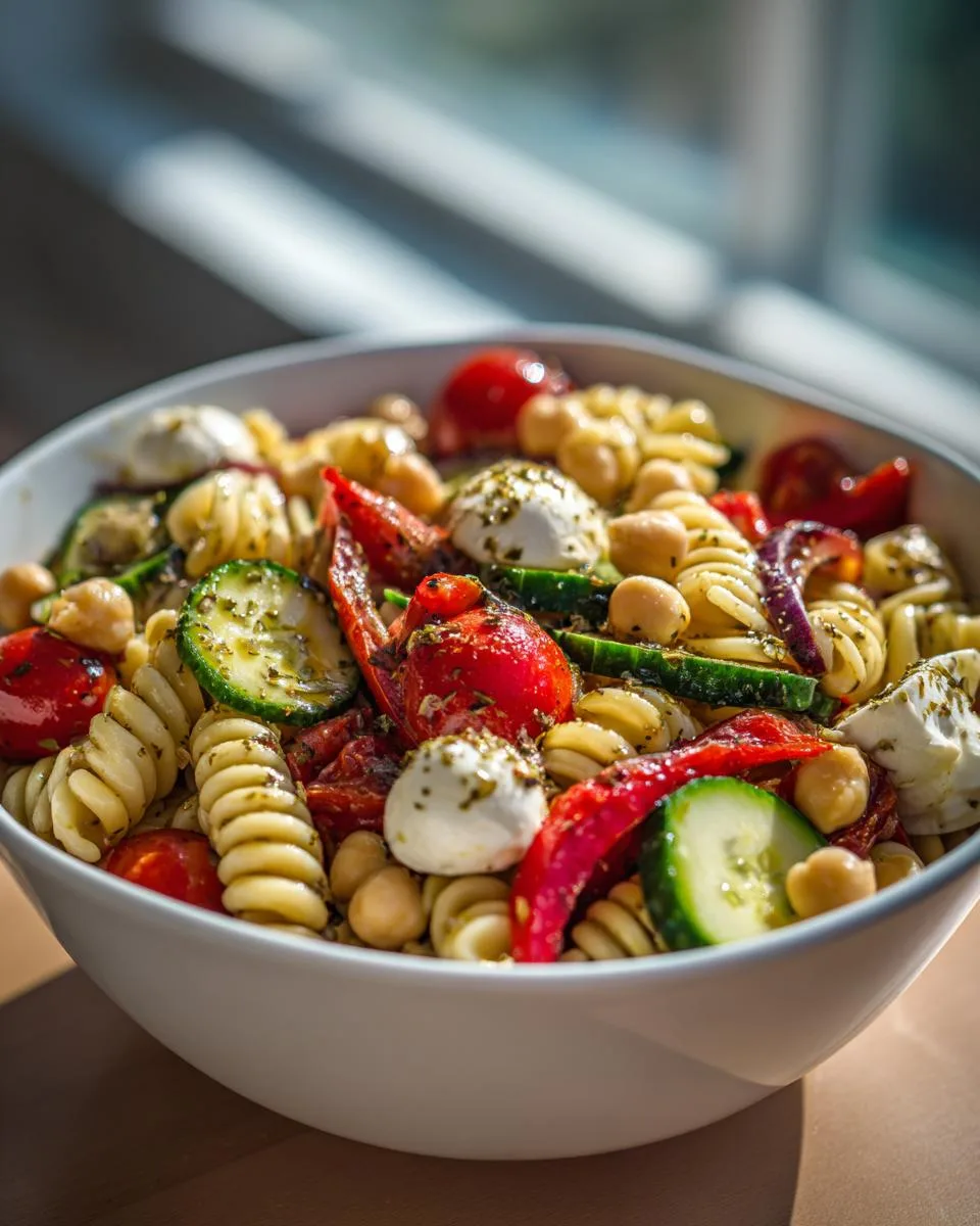 High Protein Chickpea Pasta Salad - detail 4