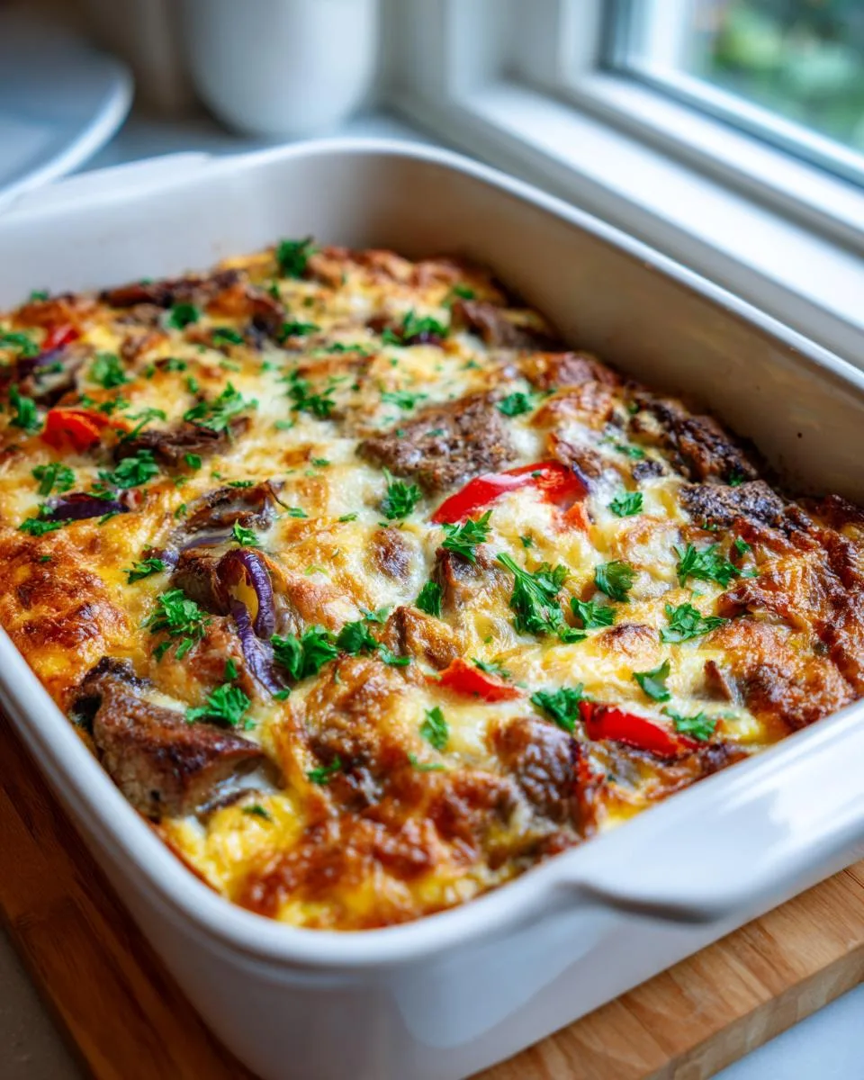 Philly Cheesesteak Breakfast Casserole - detail 3