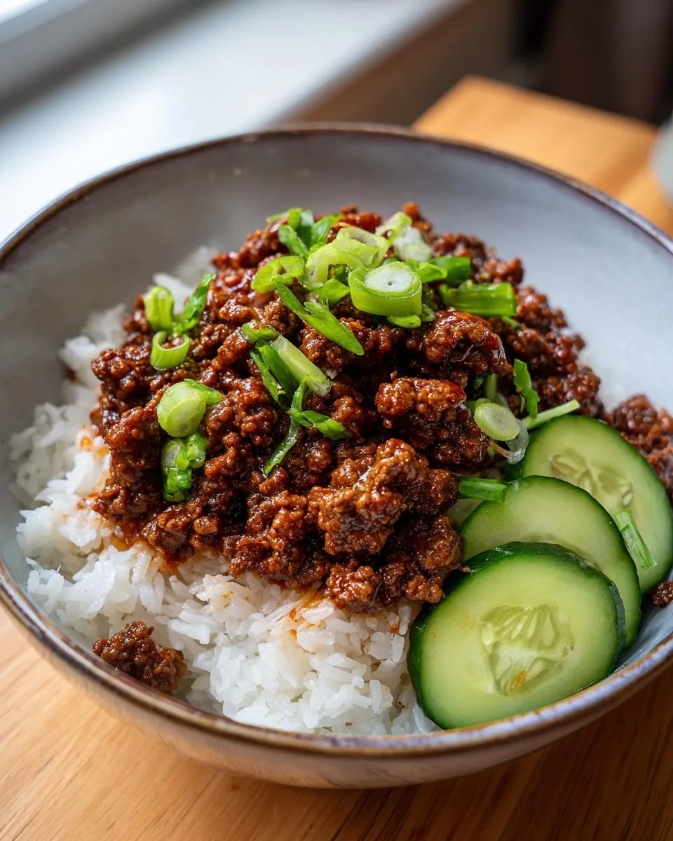 Quick Korean Ground Beef Bowls - detail 3
