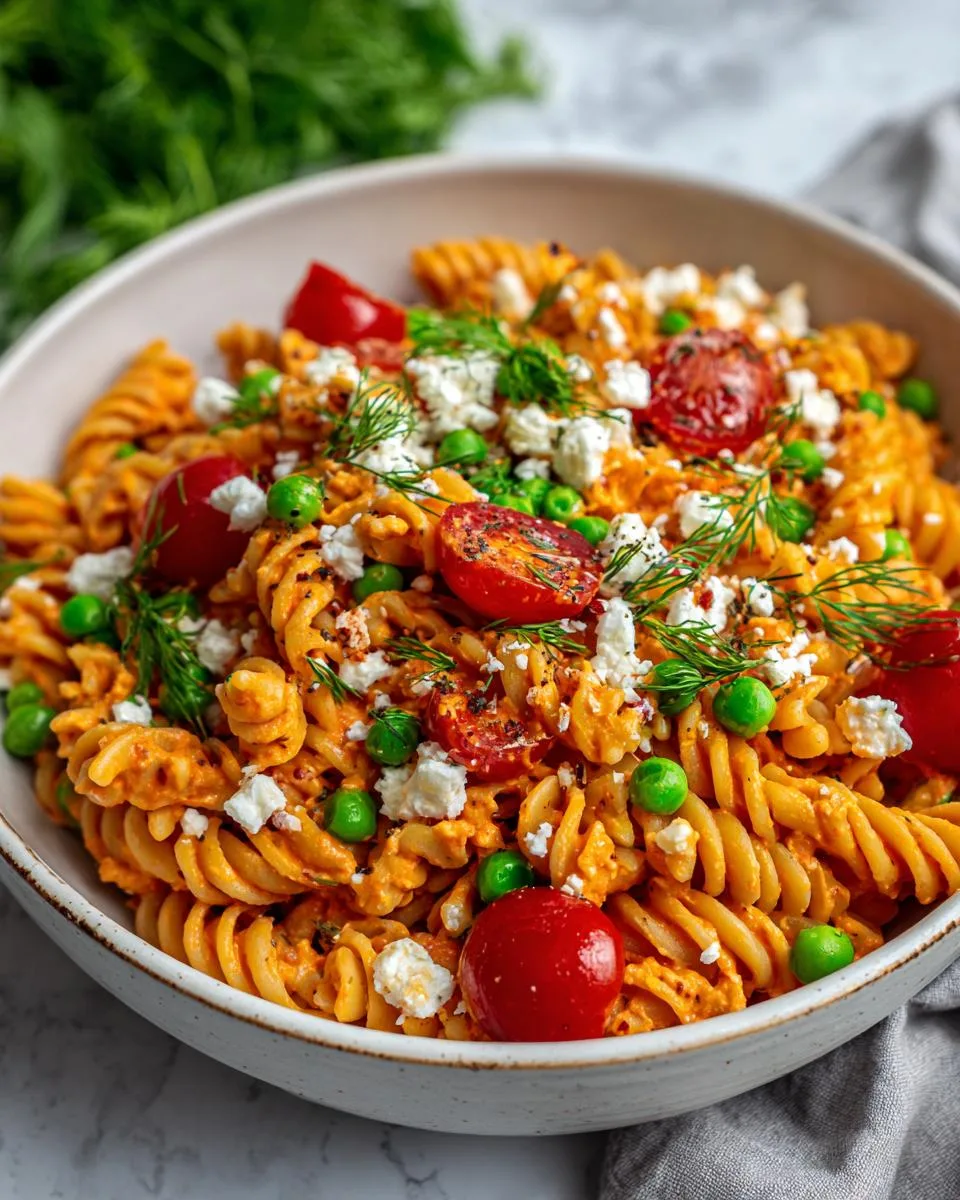 Roasted Pepper Cottage Cheese Pasta - detail 4