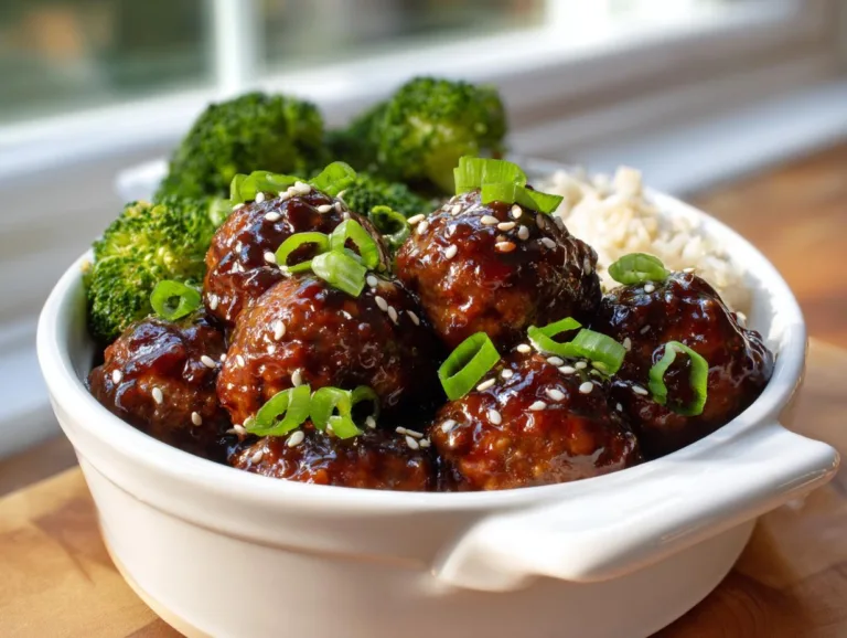 Sticky Mongolian Beef Meatballs