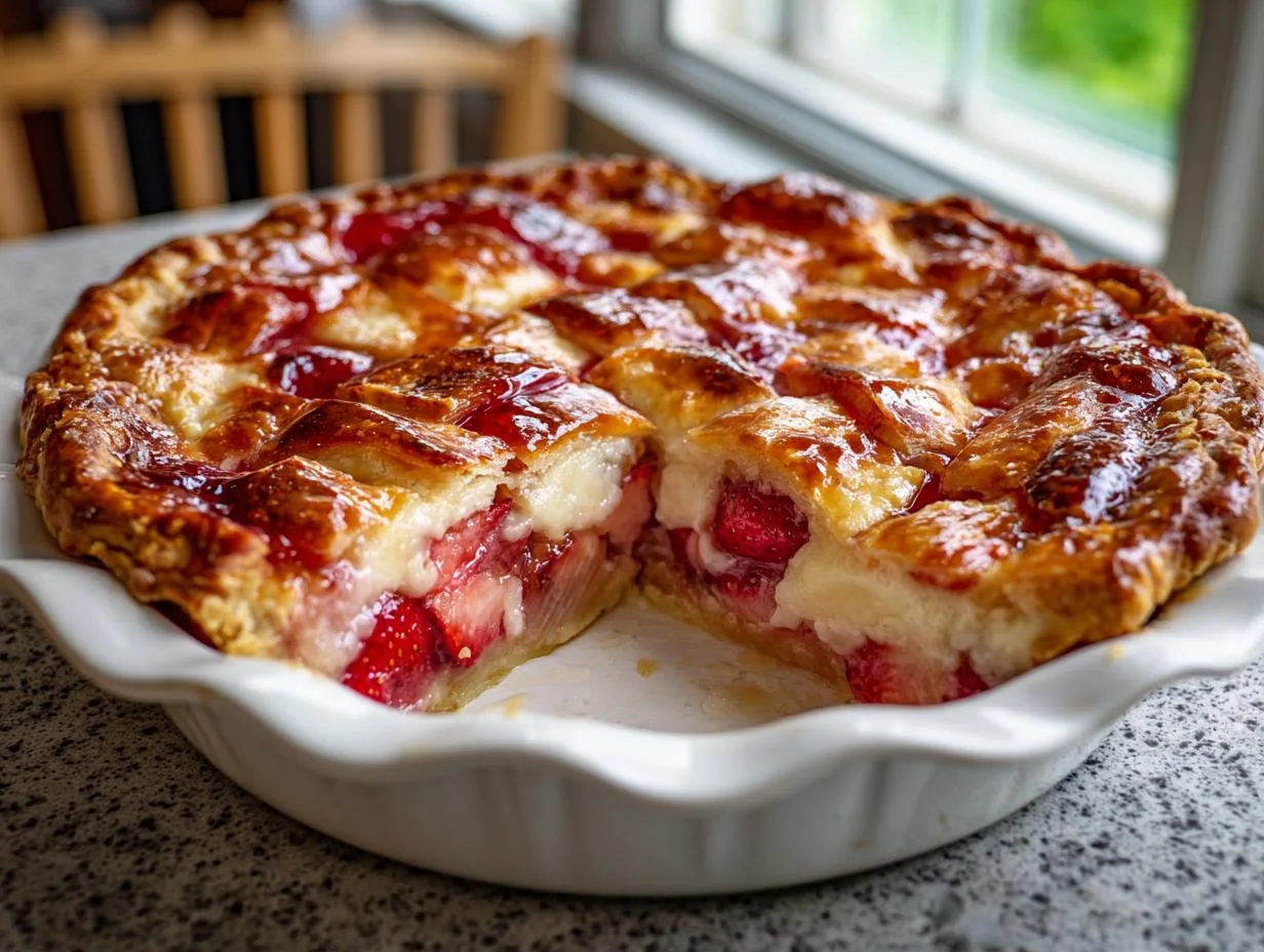 Irresistible Strawberry Rhubarb Custard Pie Recipe in 60 Minutes