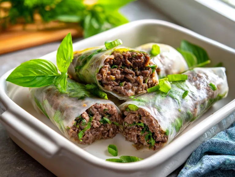 Thai Basil Beef Rolls