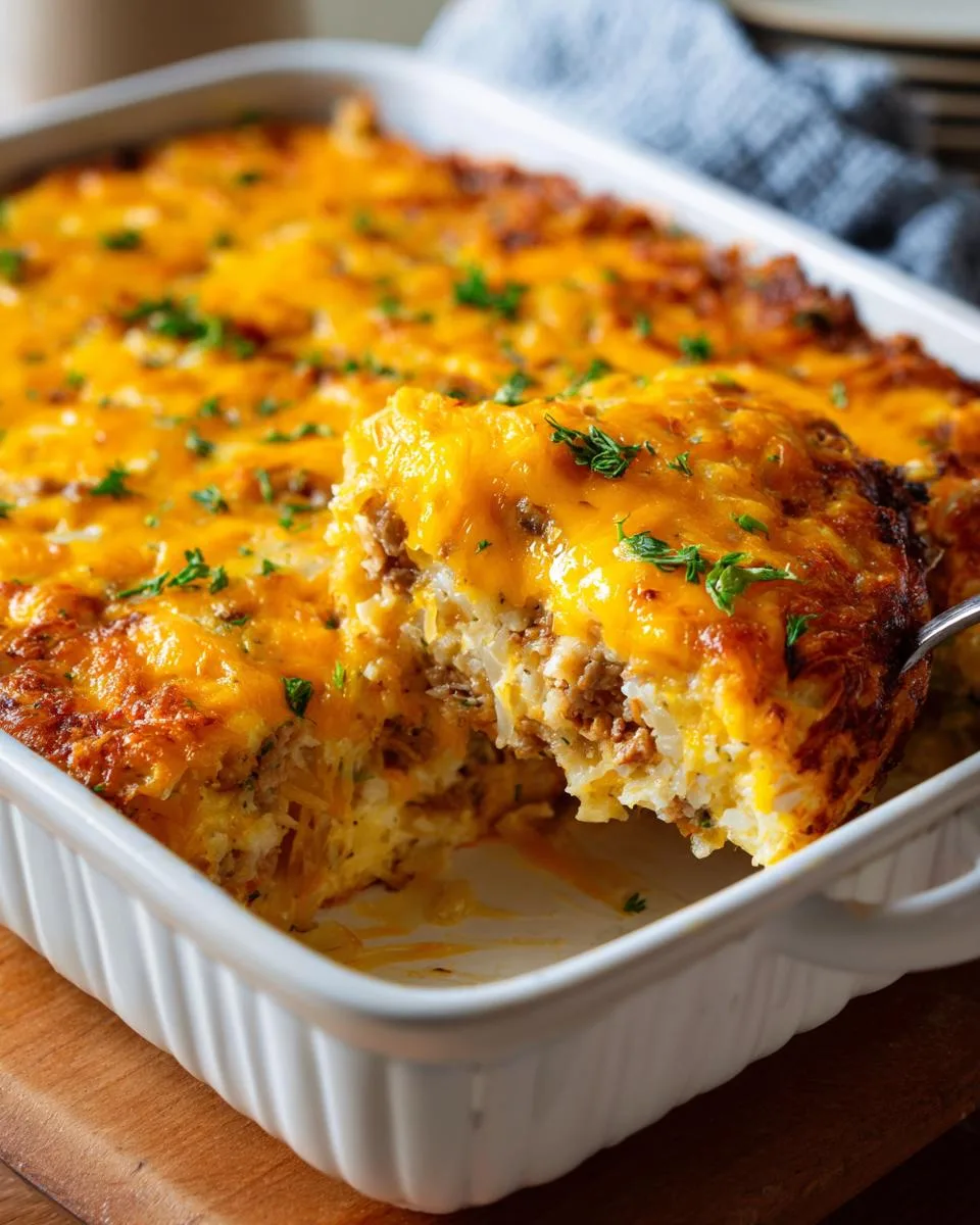 cheesy egg hashbrown brunch casserole - detail 4