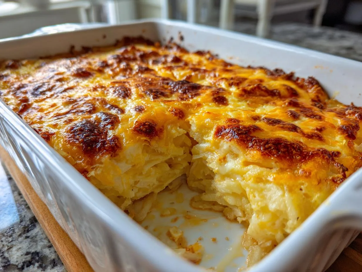 Irresistible Cheesy Egg Hashbrown Brunch Casserole Recipe