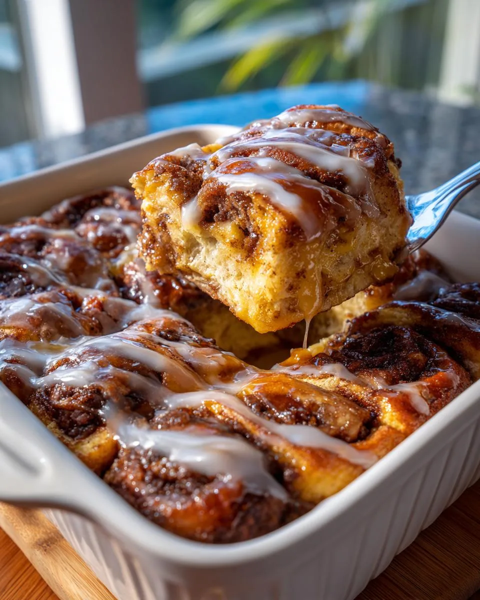 cinnamon roll breakfast casserole - detail 3