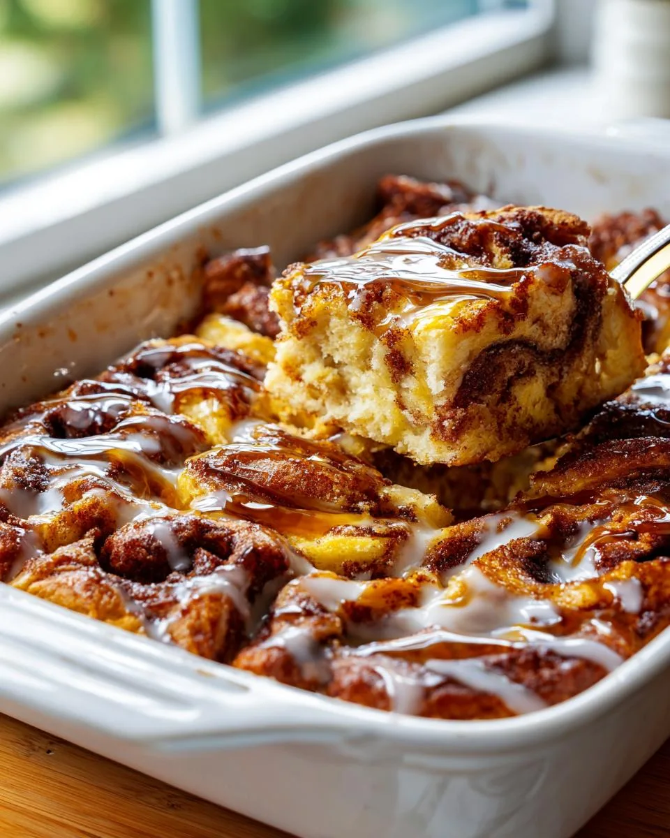 cinnamon roll breakfast casserole - detail 4