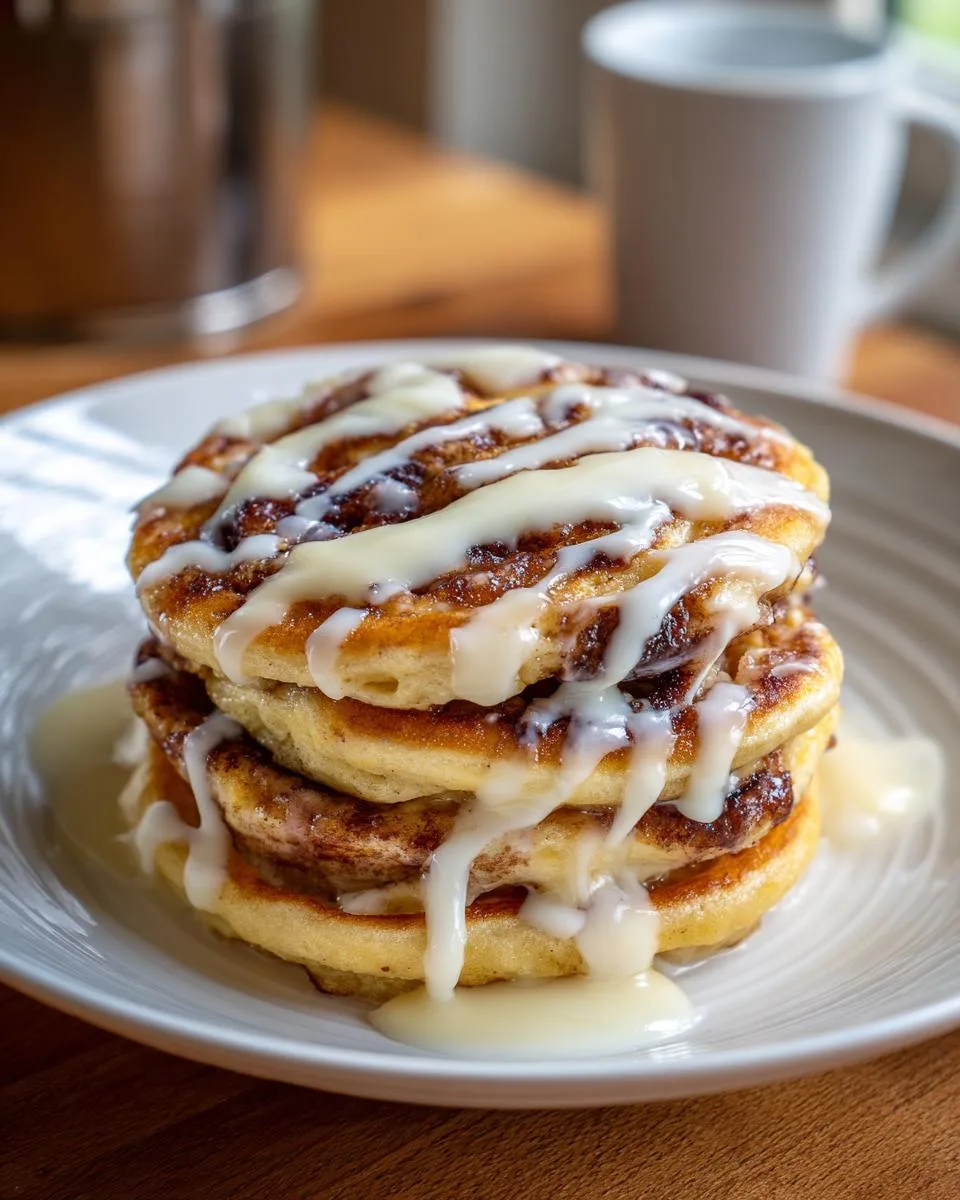 cinnamon roll pancakes - detail 3