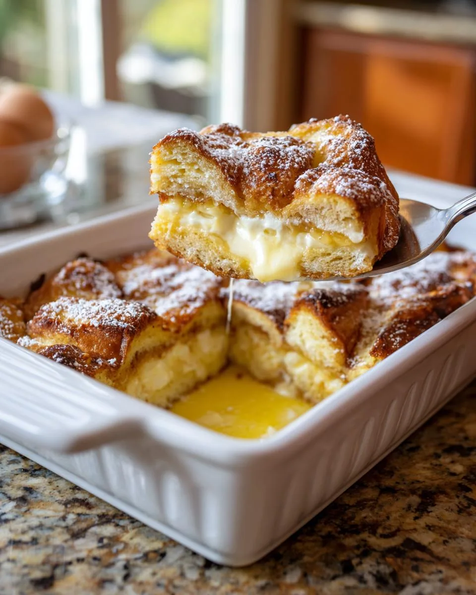 cream cheese french toast bake - detail 4