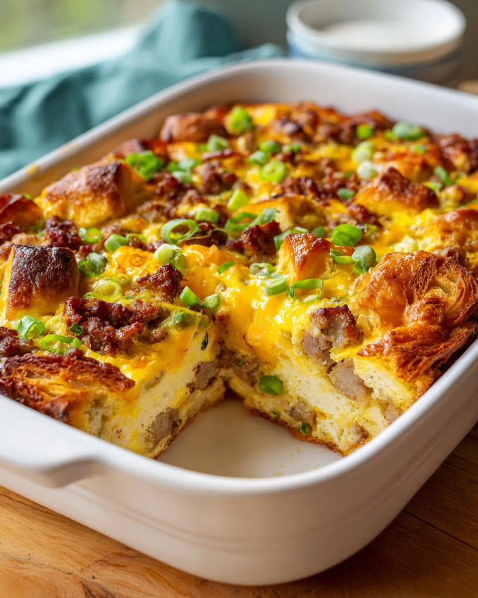 croissant breakfast casserole - detail 3