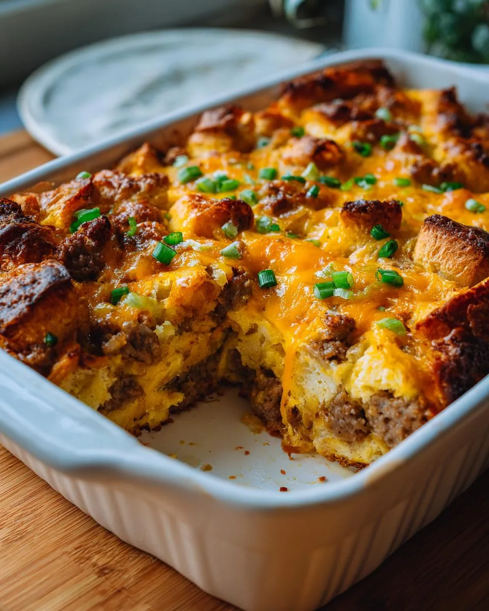 croissant breakfast casserole - detail 2