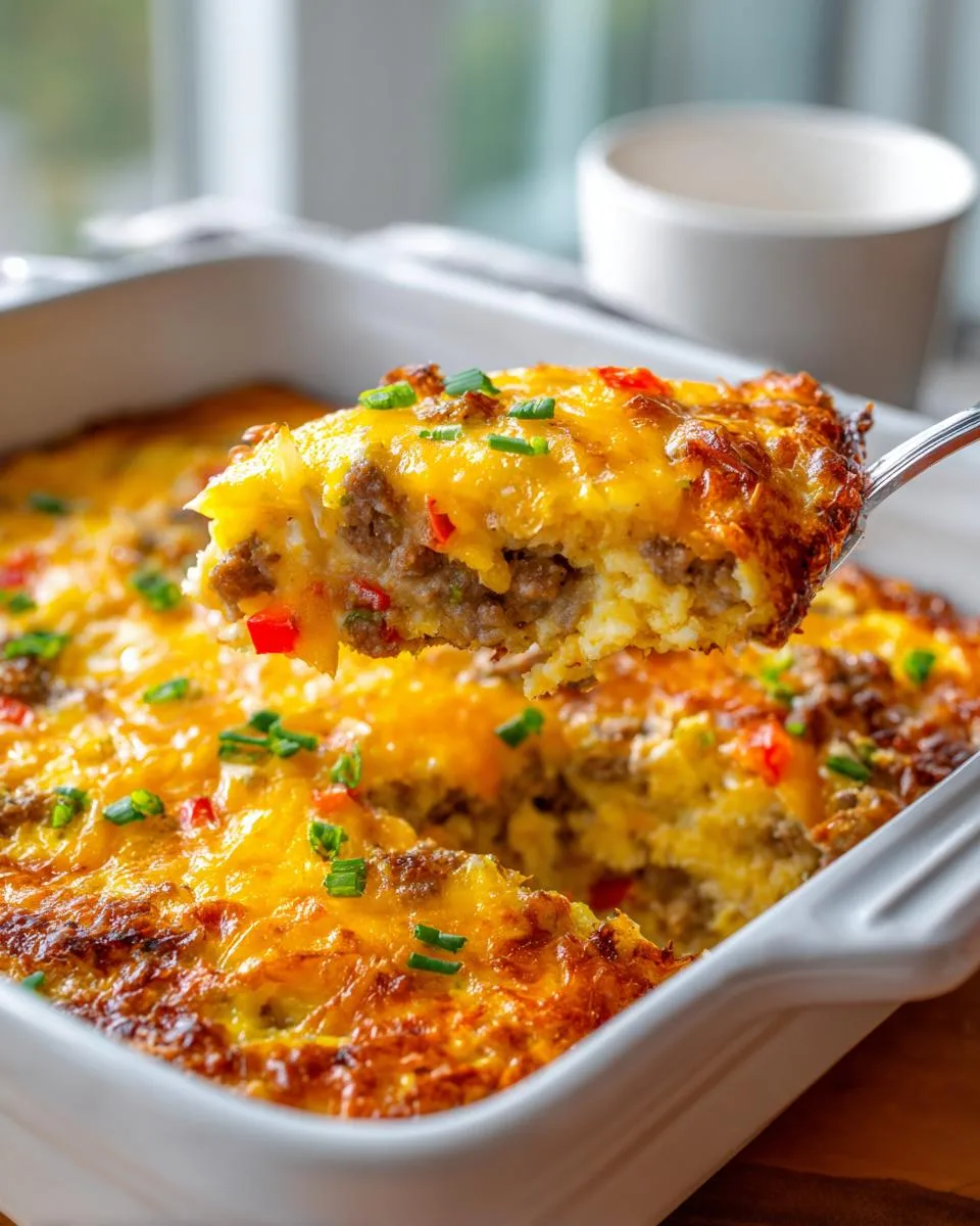 hashbrown filling breakfast casserole - detail 4